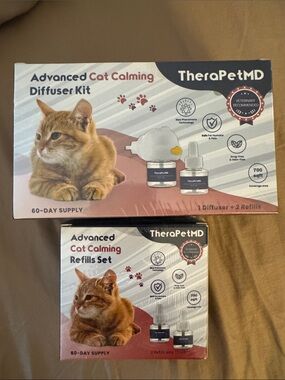 NIB TheraPetMD Advanced Cat Calming Diffuser Kit Includes Diffuser and 4 Refills